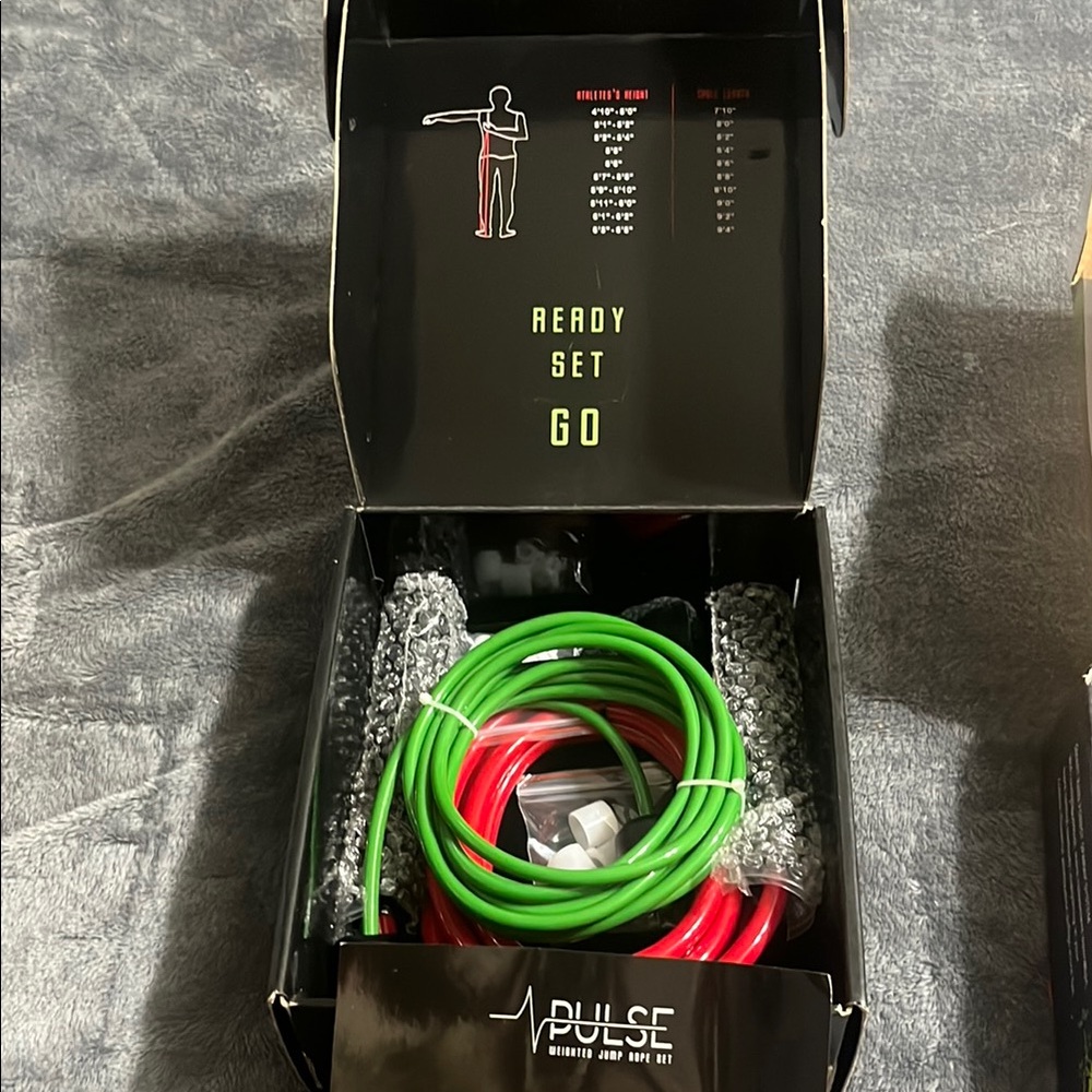 Pulse Fitness Jump Rope Set - Green and Red
